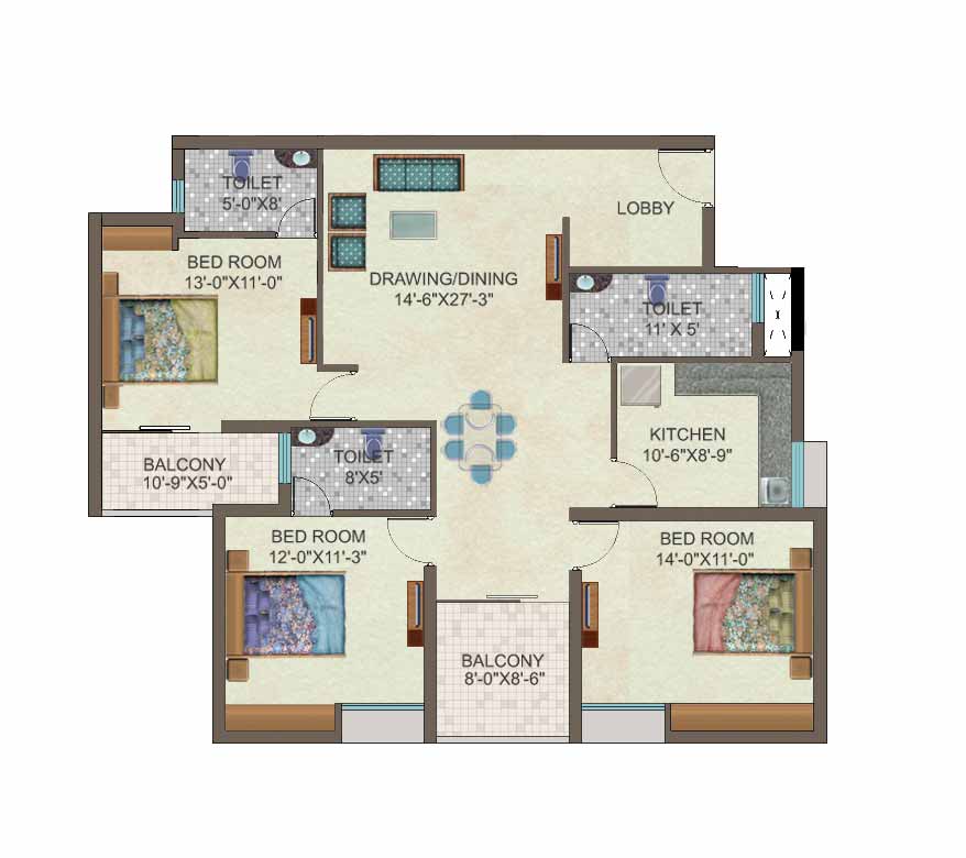3 Bhk Individual House Floor Plan Floorplans click 15x45-house-plan-with-car-parking-15-45-ghar-ka-naksha-15x45-house
