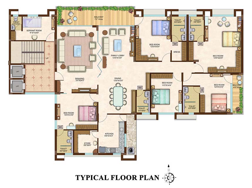 5 Bhk House Floor Plan